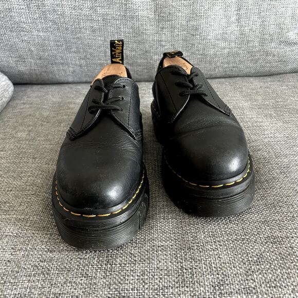 Dr. Martens Audrick 3-Eye Platform Shoes Black Leather UK 7 US 9 Chunky Sole EUC - Picture 6 of 16